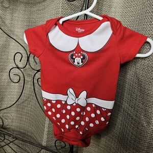Disney Red and White Minnie Mouse Infant Bodysuit